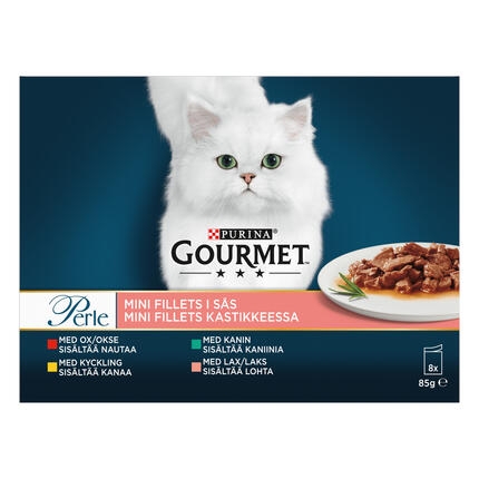 Hero 2 Mini Fillets Kastikkeessa Perle Kani, Nauta, Kana, Lohi