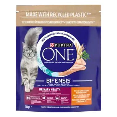 Purina ONE Urinary Care, Sisältää runsaasti Kanaa ja Vehnää