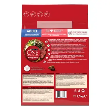 PURINA ONE® Medium/Maxi Dog Adult runsaasti Nautaa